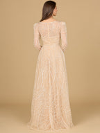 Long Sleeve V-Neck Ballgown