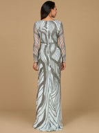 Cascading Beads Long Sleeve Dress