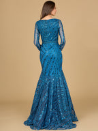 Mermaid, Long Sleeve Gown