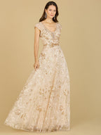 Lace Embellished A-Line Dress