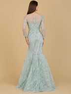 Long Sleeve Mermaid Beaded Gown