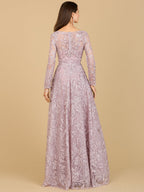 A-line Gown With Long Sleeves, V-Neckline