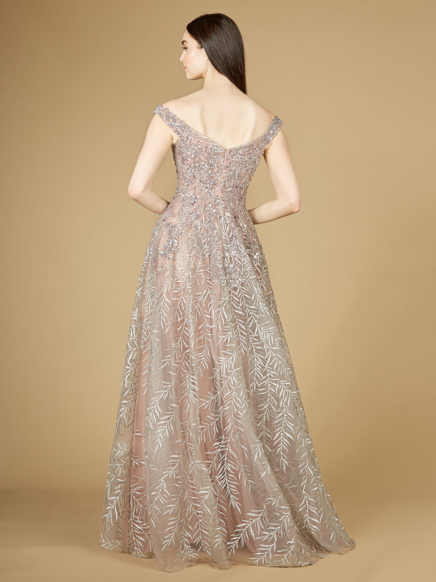 Elegant Off Shoulder Lace Ballgown