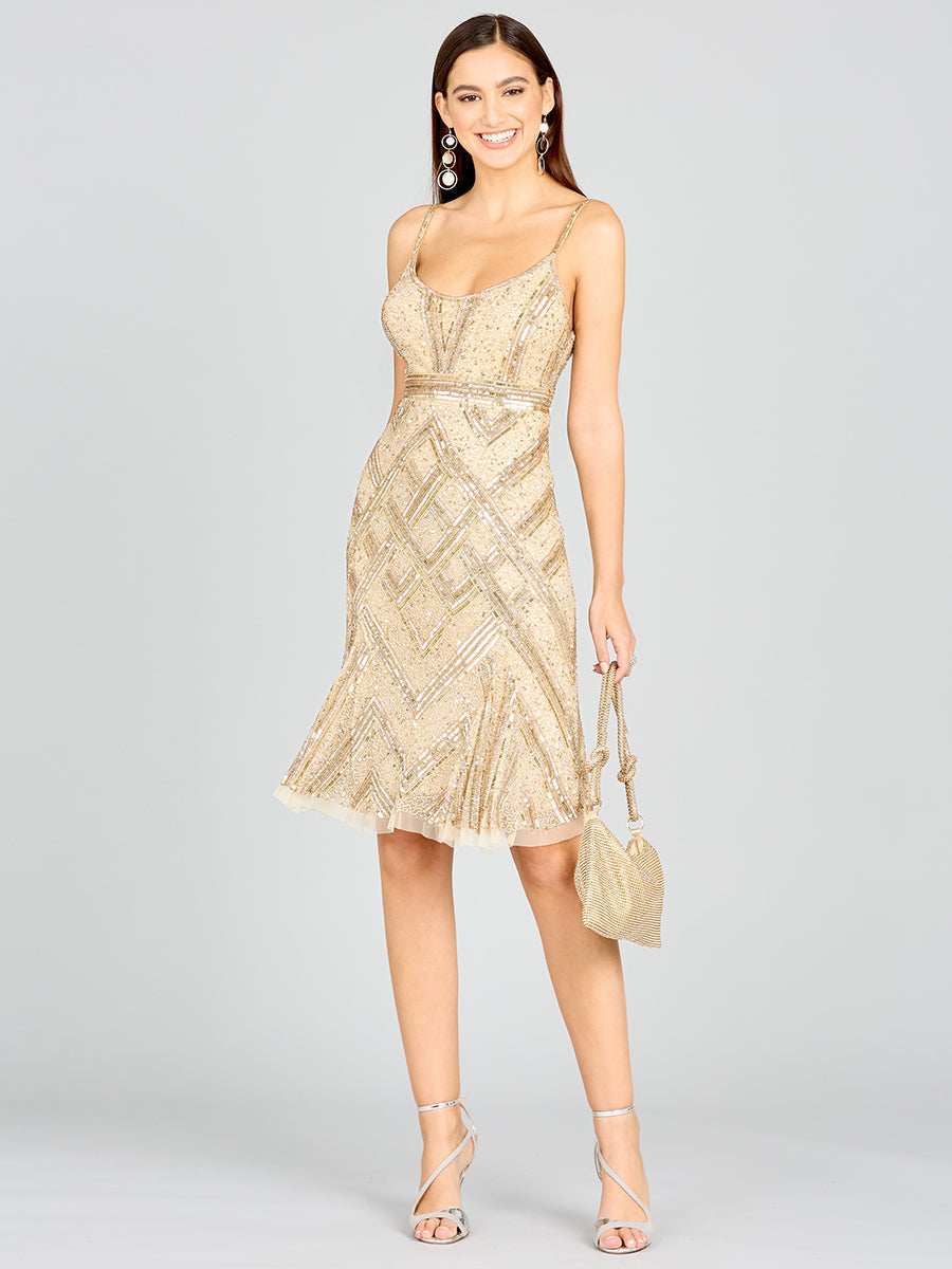 Lara 28860 - Beaded Flounce Dress