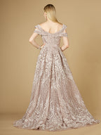Off Shoulder Mermaid Lace Gown with Overskirt