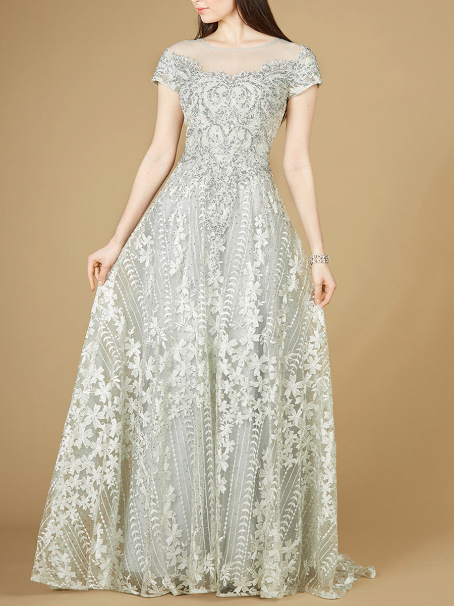 Cap Sleeve Lace A-Line Dress
