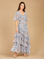 Cape Sleeve Print Dress- OUTLET