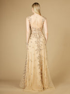 Inspired Lace Gown with Cap Sleeves