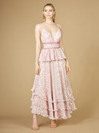 Plunging V-Neck Print Dress OUTLET