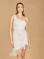 One Shoulder Cocktail Dress with Fringe