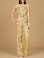 Beaded Off Shoulder Jumpsuit
