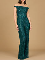 Beaded Off Shoulder Jumpsuit