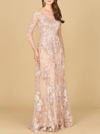 Long Sleeve Modest Lace Gown