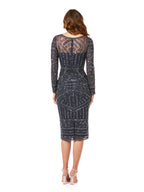 Long Sleeve Midi Dress with V-Neckline OUTLET