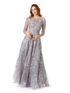 High Neck, Long Sleeve Ball Gown