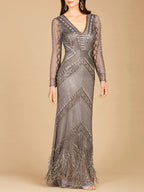 Long Sleeve Fringe Dress