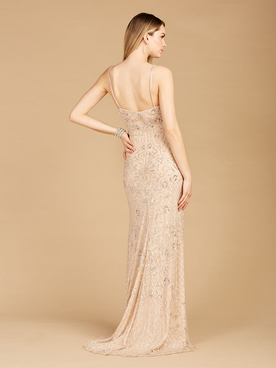 Beaded Tank Dress with Slit  - OUTLET