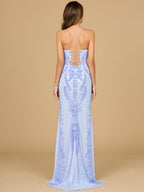 Lara 29577 - Scoop Neck, Lace Up Open Back Dress
