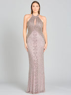 Halter Neck Dress with Keyhole