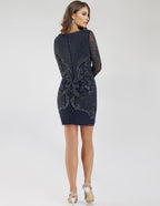 Lara 29610 - Long Sleeve Beaded Cocktail Dress