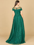 Lara 29765 - Sheer Off Shoulder Ball Gown