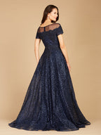 Lara 29765 - Sheer Off Shoulder Ball Gown