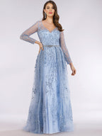 Lara 29782 - Beaded Lace Overskirt Ballgown
