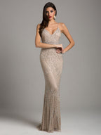 Body Con V-neck Beaded Dress - Lara 29904