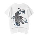 ET9817 Flaming White Tiger Embroidered Tee