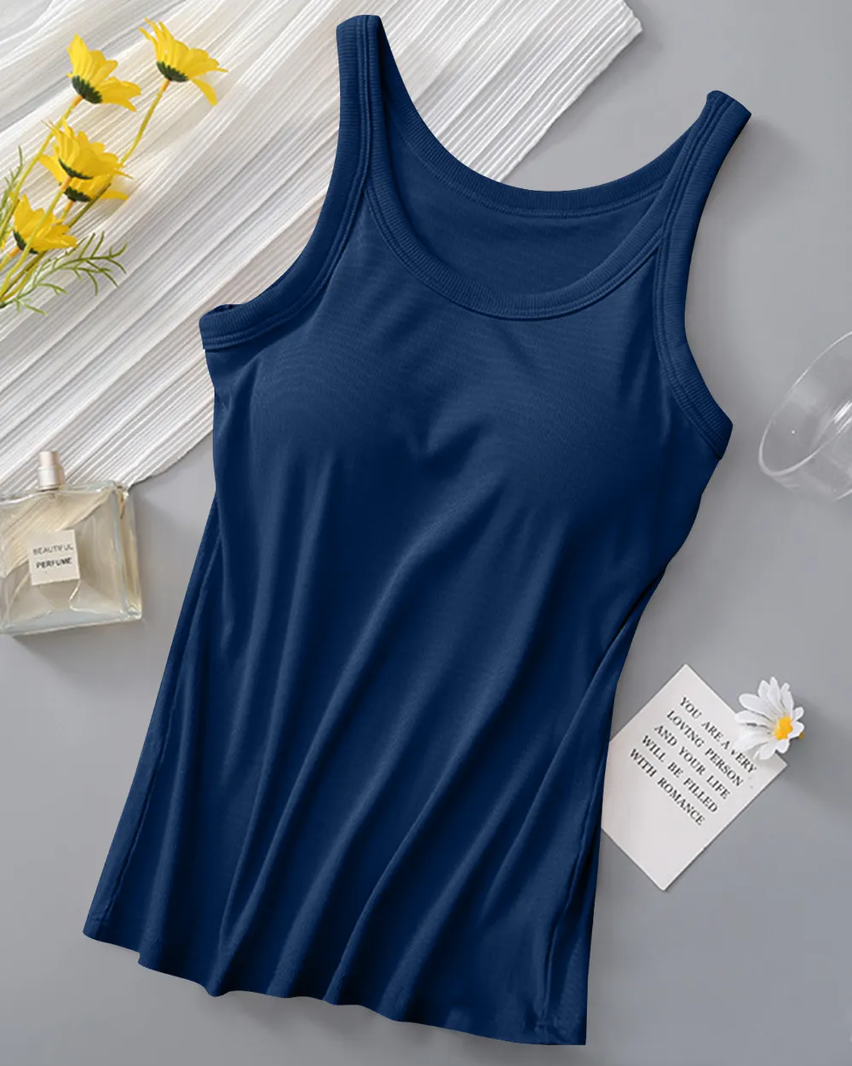 Round Neck Tank with Bra