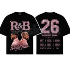 Raymond And Brown World Tour 2026 Premium Cotton T-Shirt – Vintage Concert Style Graphic Tee, Aesthetic Unisex Music Tour Merch Apparel
