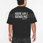 Here Am I Send Me Faith Graphic Tee – Isaiah 6:8 Christian Bible Verse T-Shirt, Inspirational Scripture Religious Unisex Faith Shirt