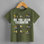 See You Later Excavator Graphic T-Shirt – Funny Construction Kids Cotton Tee