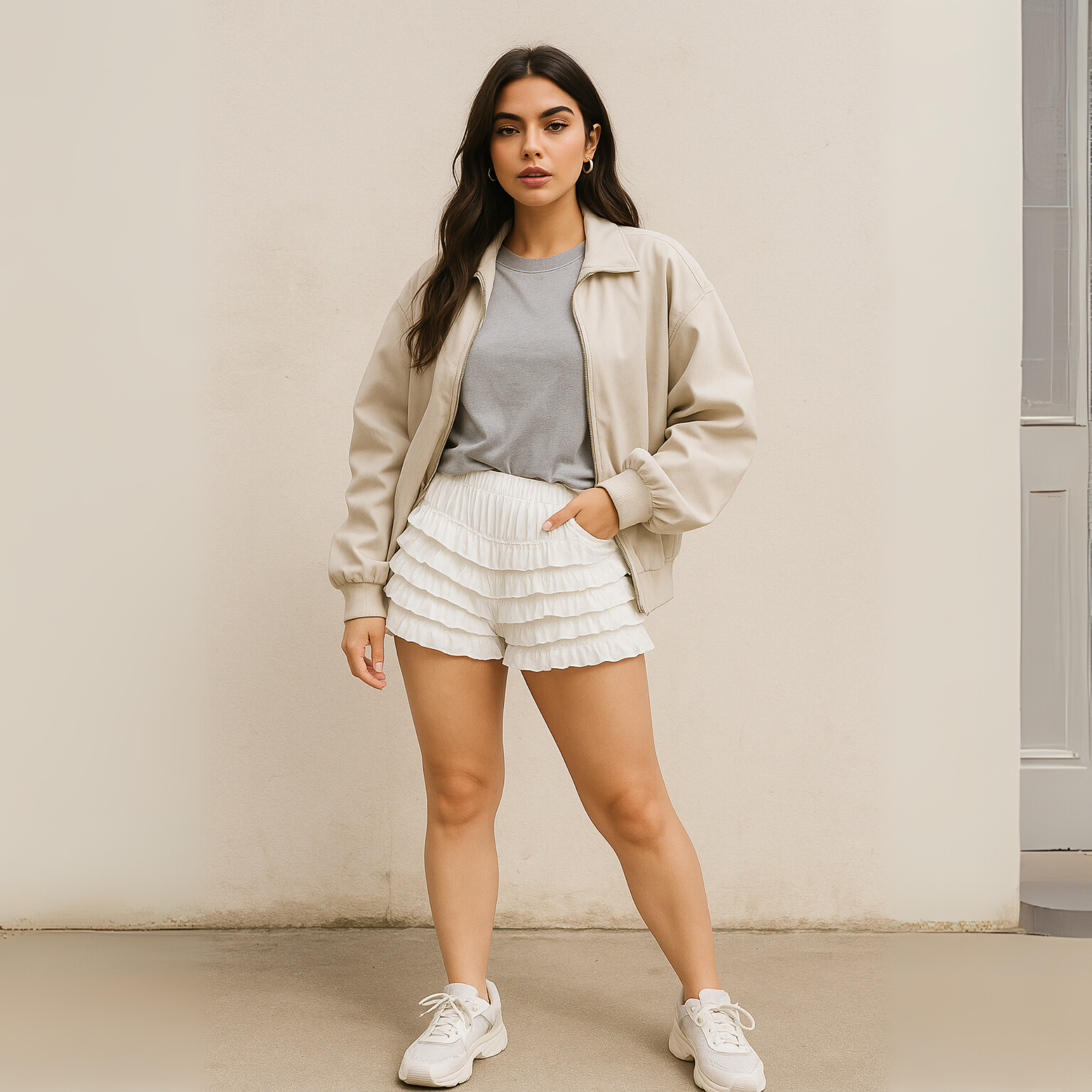 Malco Modes Ruffle Shorts for Women â??Ivory Bloomers, Lace Bloomers, Sexy Ruffle Shorts, Halloween Boy Shorts & Y2K Costumes