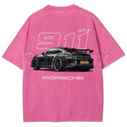 911 GT3 Racing T-Shirt – Retro German Supercar Graphic Tee, Vintage Washed Lightweight Cotton Unisex Motorsport Streetwear Top