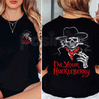 Doc Holliday Im Your Huckleberry Old West Death Dealers Collection T-Shirt – Tombstone Ghost Town Zombie Tee, Western Gothic Horror Unisex Cotton Graphic Shirt