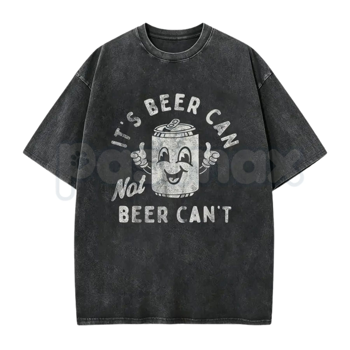 It's Beer Can Not Beer Can't T-Shirt – Funny Optimistic Beer Pun Vintage Washed Tee, Humorous Lightweight Cotton Drinking Graphic Top
