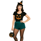 Malco Modes Lace Ruffle Pettipant for Women â??Peacock Blue Halloween Costume Shorts, Y2K Ruffle Bloomers, Cosplay & Festival Dance Bottoms