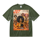 Afro Glamour Vintage Magazine Cotton T-Shirt – Retro Black Beauty Graphic Tee, Premium Melanin Pride Unisex Streetwear Shirt