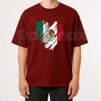 Mexico City Mexican Flag Heart T-Shirt – CDMX Heart Graphic Tee, Cute Mexico Pride Heritage Gift Unisex Shirt