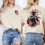 250th Anniversary Distressed American Flag 2-Sided T-Shirt – Retro 1776-2026 Revolutionary Soldier Patriotic Graphic Tee