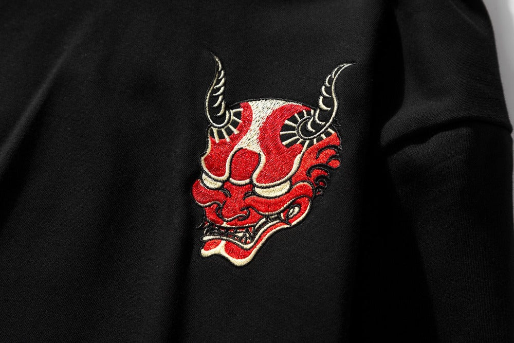 KH9060 Red Oni Embroidered Hoodie