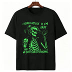 Funny "Asked Myself If I'm Okay" T-Shirt – Sarcastic Self-Aware Overthinker Mental Health Joke Graphic Tee