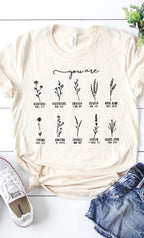 You Are Inspirational Floral Graphic Tee T-Shirt