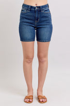 Judy Blue Full Size High Waist Bermudas Jeans W/ Back Flap Pockets Plus Size