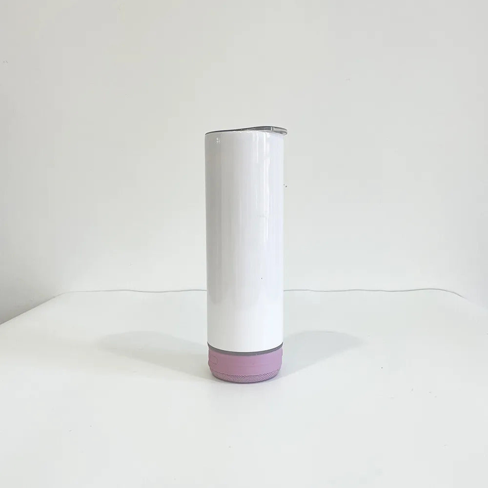 Bulk Pack 20oz Sublimation Bluetooth speaker tumbler. Music Tumblers W/ Lid, Speaker & Straw