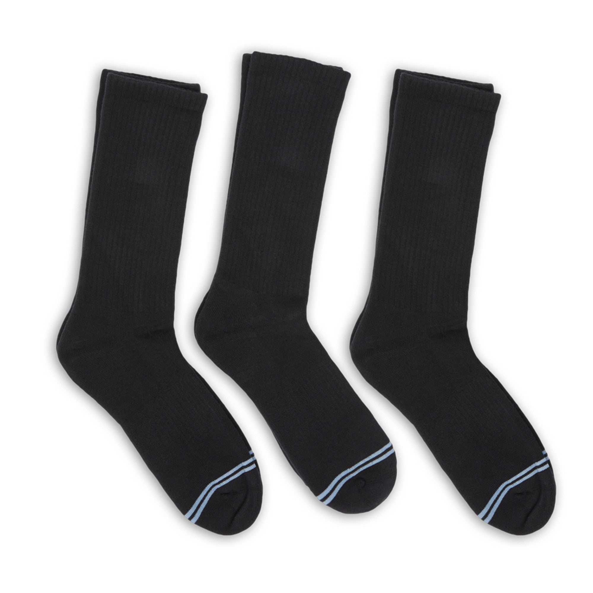 Black Casual Crew Socks 3-Pack