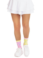 3 PC Cupcake Socks Set, includes 3 pairs of fresh baked woven cupcake crew socks with mismatched designs.