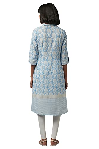 W For Woman Women Cotton Floral Print Straight Kurta