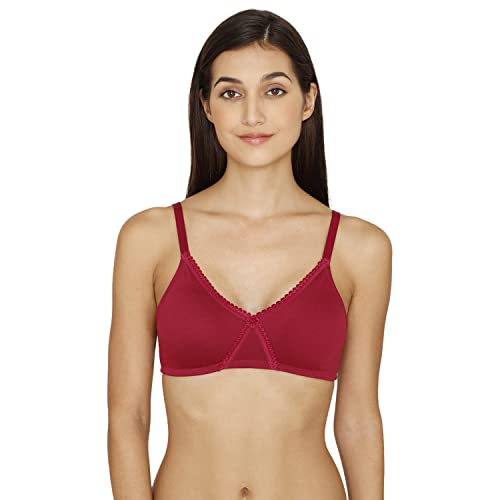 Rosaline by Zivame Womens Polyester Cotton Non Padded Wired Casual Full Coverage Bra (RO000LCB05HPINK0032C_Red_32C)
